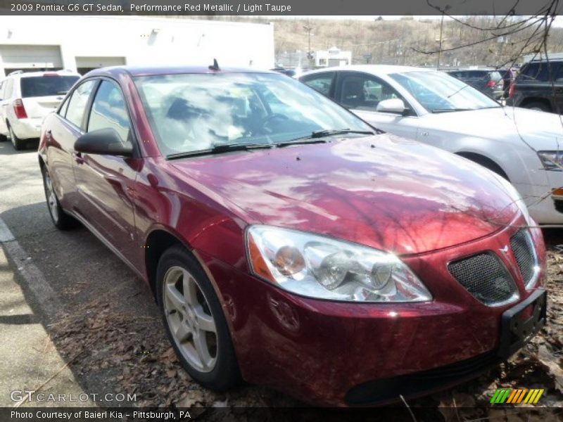 Performance Red Metallic / Light Taupe 2009 Pontiac G6 GT Sedan