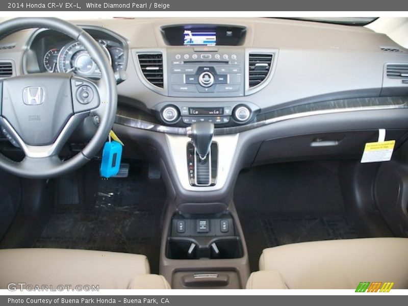 White Diamond Pearl / Beige 2014 Honda CR-V EX-L