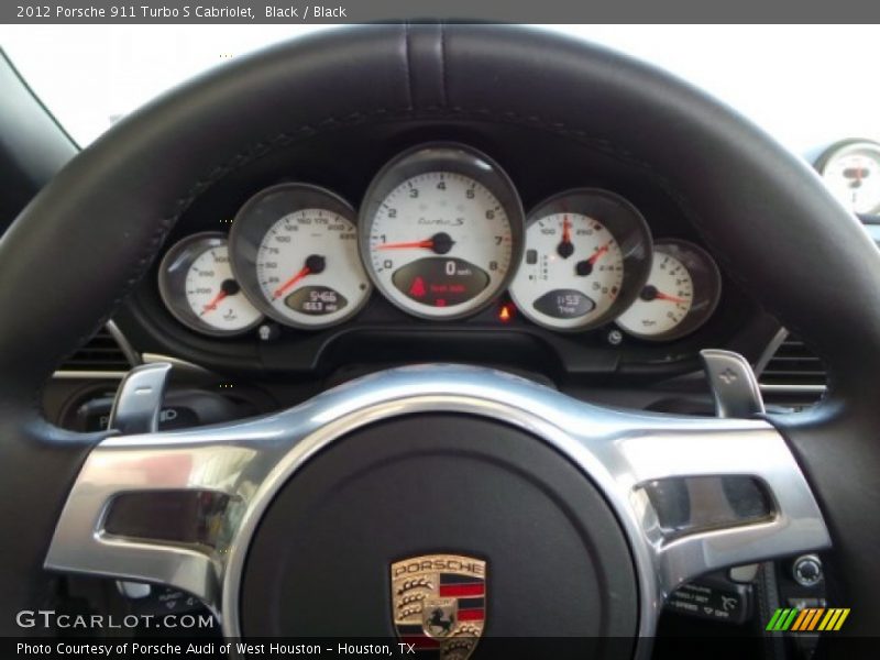 Black / Black 2012 Porsche 911 Turbo S Cabriolet