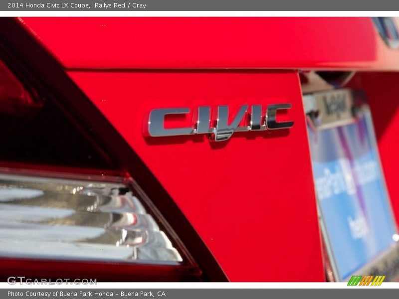 Rallye Red / Gray 2014 Honda Civic LX Coupe
