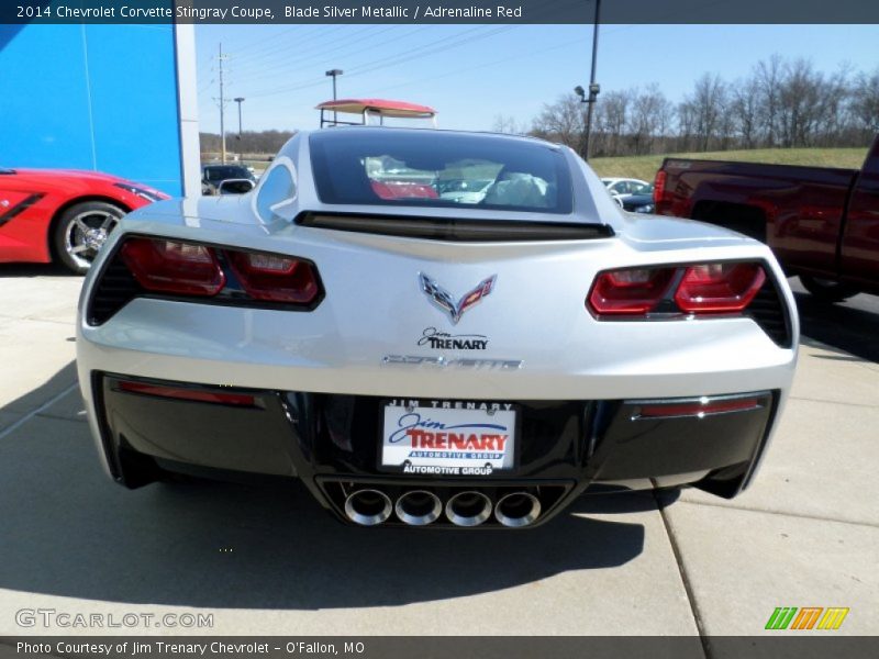 Blade Silver Metallic / Adrenaline Red 2014 Chevrolet Corvette Stingray Coupe