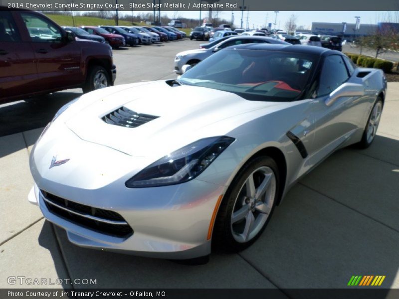 Blade Silver Metallic / Adrenaline Red 2014 Chevrolet Corvette Stingray Coupe