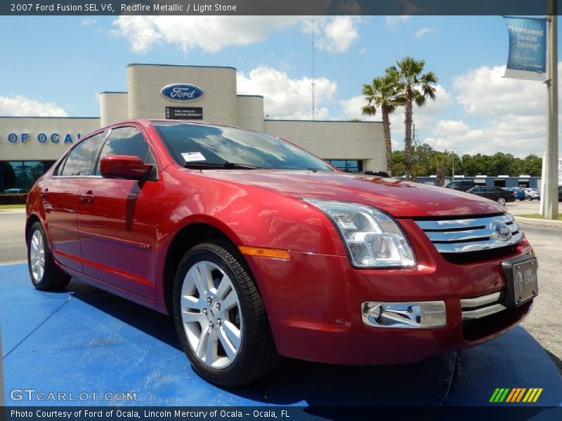 Redfire Metallic / Light Stone 2007 Ford Fusion SEL V6