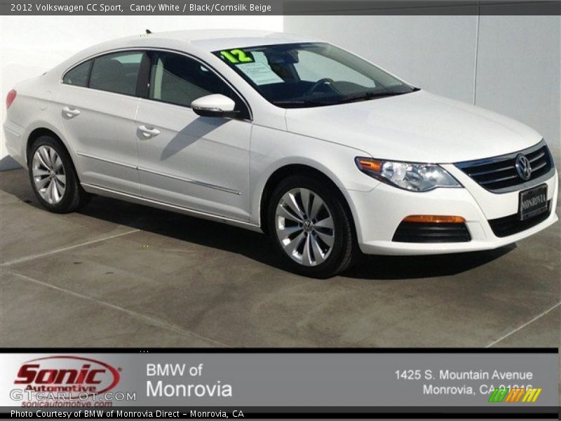 Candy White / Black/Cornsilk Beige 2012 Volkswagen CC Sport