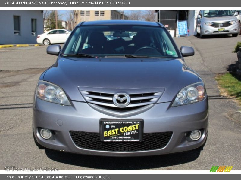 Titanium Gray Metallic / Black/Blue 2004 Mazda MAZDA3 s Hatchback