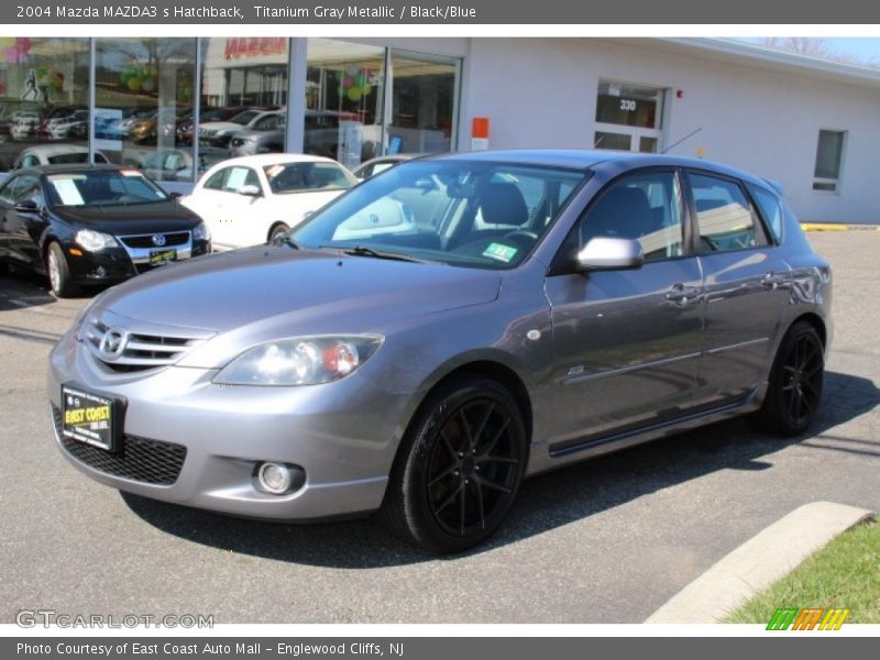 Titanium Gray Metallic / Black/Blue 2004 Mazda MAZDA3 s Hatchback