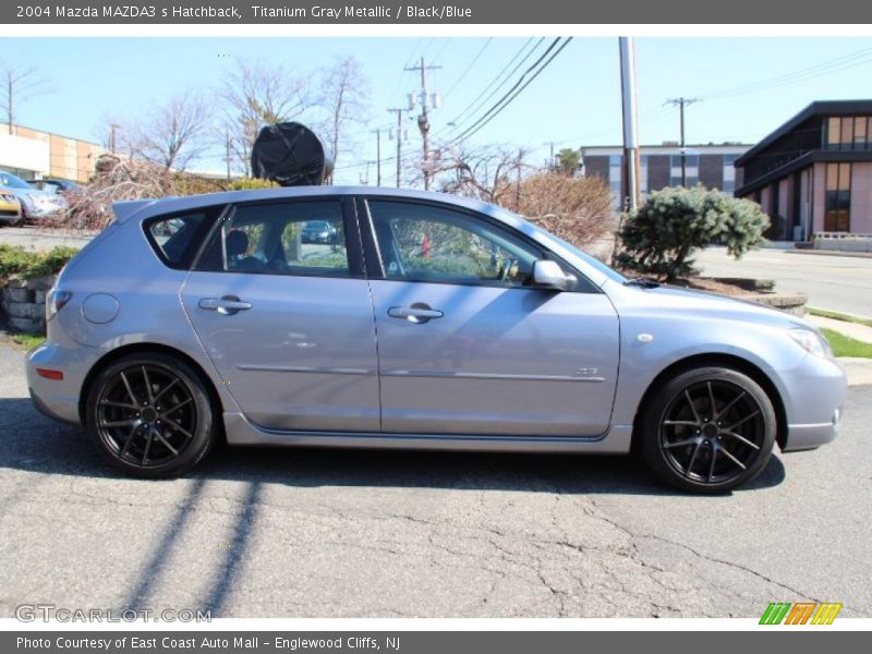 Titanium Gray Metallic / Black/Blue 2004 Mazda MAZDA3 s Hatchback
