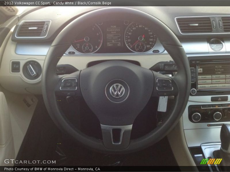 Candy White / Black/Cornsilk Beige 2012 Volkswagen CC Sport