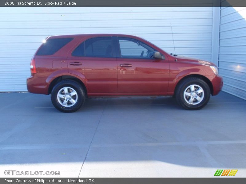 Spicy Red / Beige 2008 Kia Sorento LX