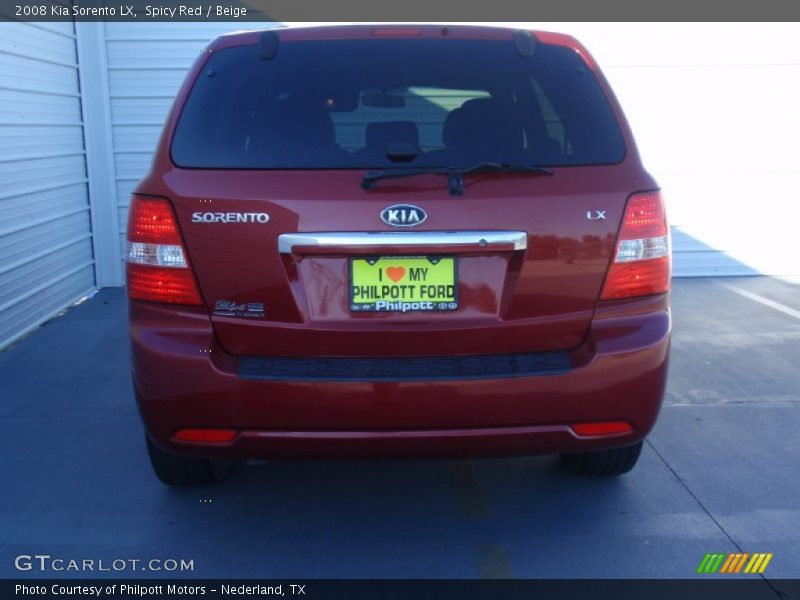 Spicy Red / Beige 2008 Kia Sorento LX