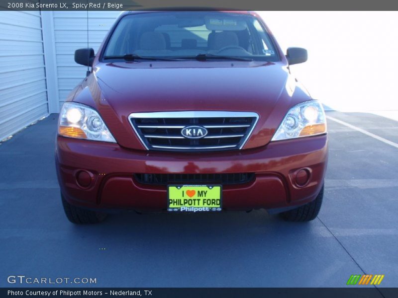 Spicy Red / Beige 2008 Kia Sorento LX