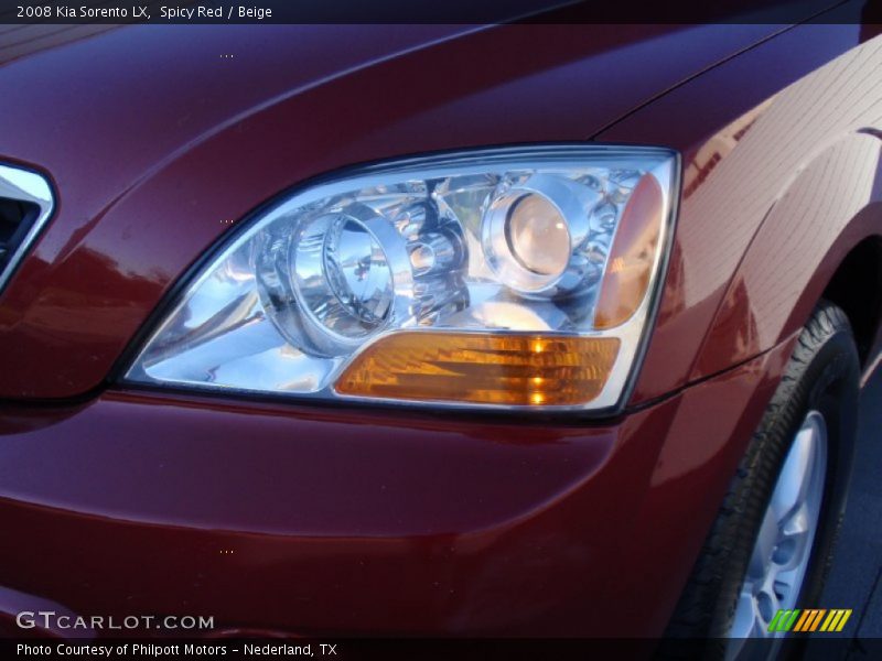 Spicy Red / Beige 2008 Kia Sorento LX