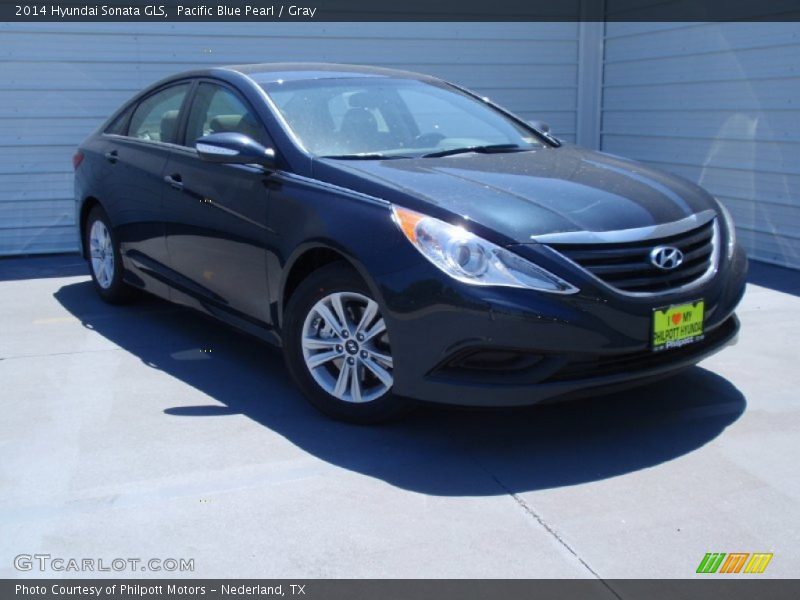 Pacific Blue Pearl / Gray 2014 Hyundai Sonata GLS