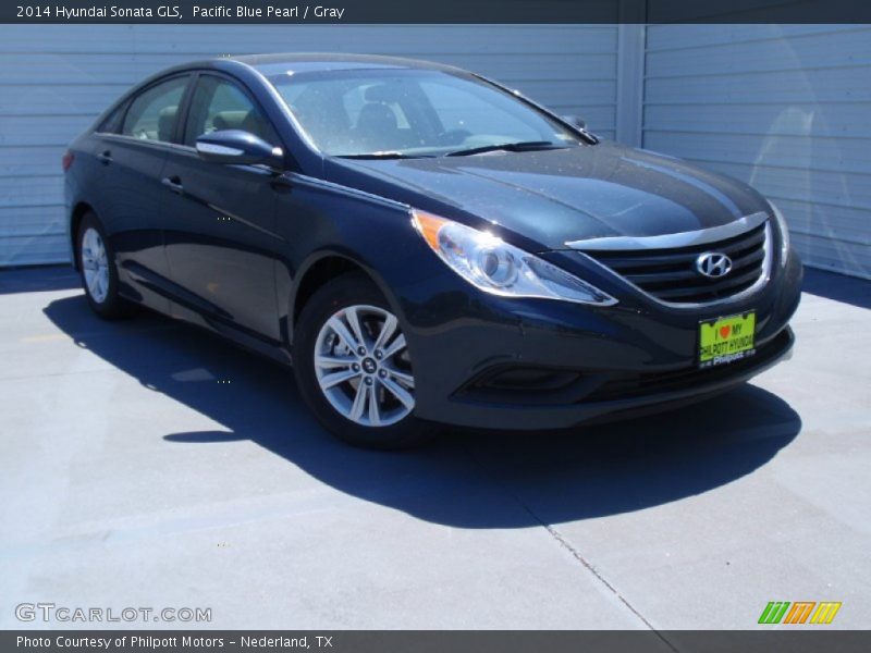 Pacific Blue Pearl / Gray 2014 Hyundai Sonata GLS