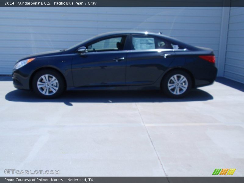 Pacific Blue Pearl / Gray 2014 Hyundai Sonata GLS