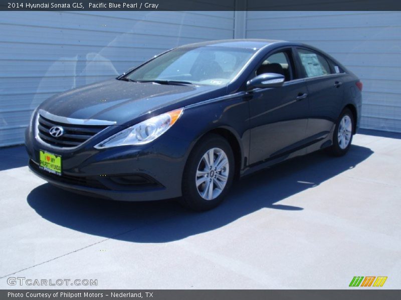 Pacific Blue Pearl / Gray 2014 Hyundai Sonata GLS