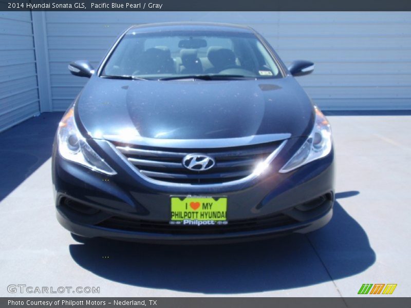 Pacific Blue Pearl / Gray 2014 Hyundai Sonata GLS