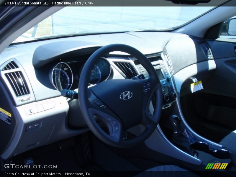 Pacific Blue Pearl / Gray 2014 Hyundai Sonata GLS