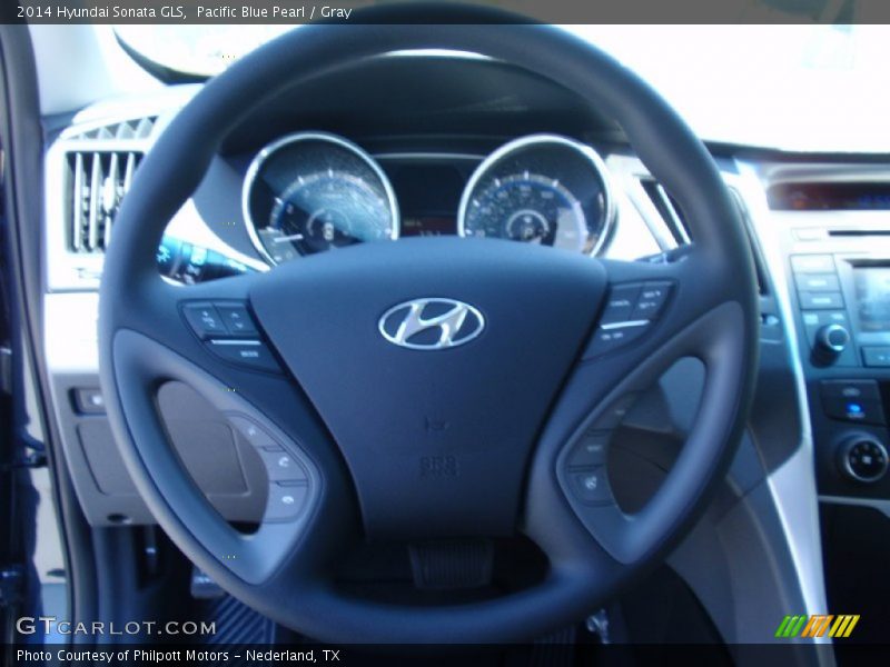 Pacific Blue Pearl / Gray 2014 Hyundai Sonata GLS