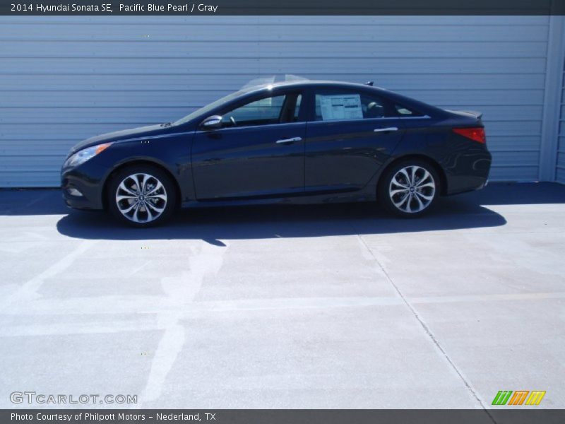 Pacific Blue Pearl / Gray 2014 Hyundai Sonata SE