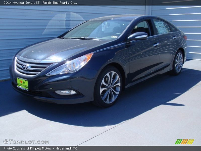 Pacific Blue Pearl / Gray 2014 Hyundai Sonata SE