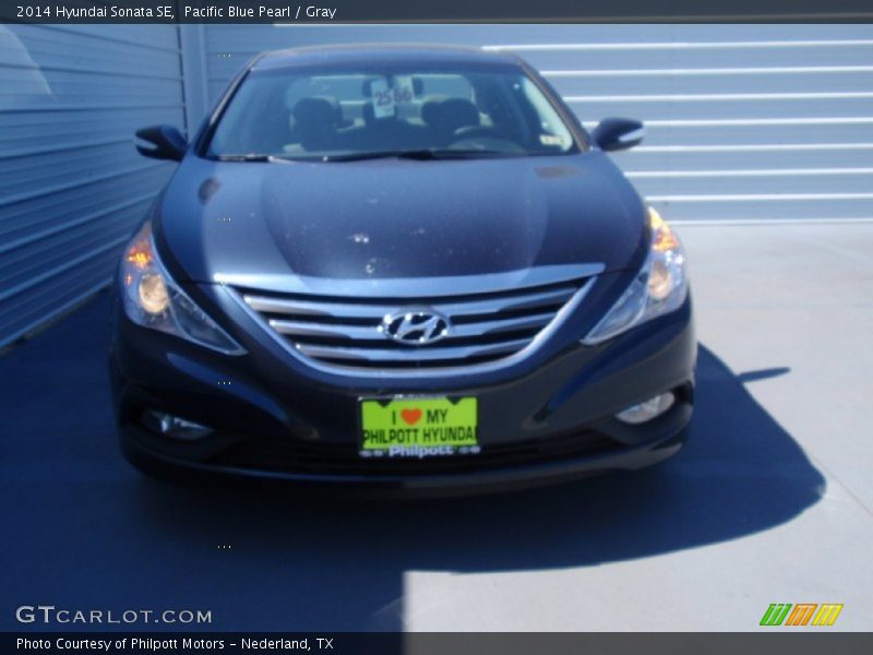 Pacific Blue Pearl / Gray 2014 Hyundai Sonata SE