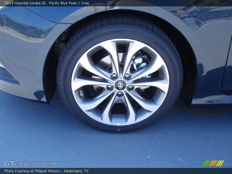 Pacific Blue Pearl / Gray 2014 Hyundai Sonata SE