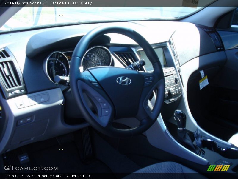 Pacific Blue Pearl / Gray 2014 Hyundai Sonata SE