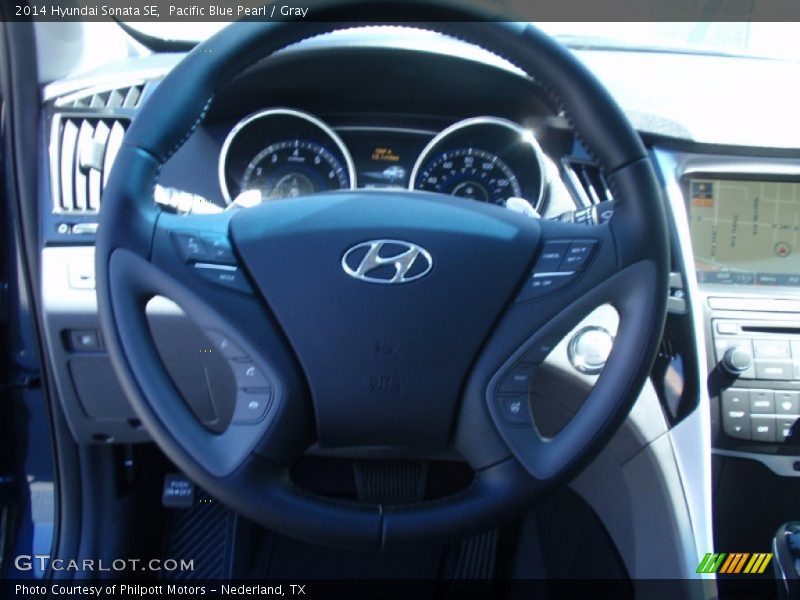 Pacific Blue Pearl / Gray 2014 Hyundai Sonata SE