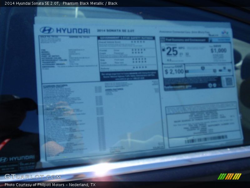 Phantom Black Metallic / Black 2014 Hyundai Sonata SE 2.0T