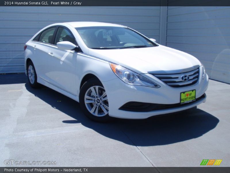 Pearl White / Gray 2014 Hyundai Sonata GLS