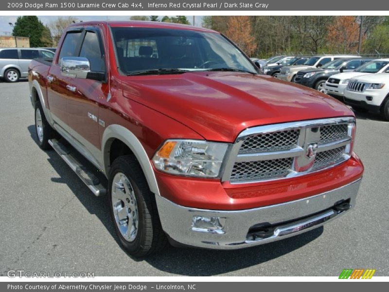 Inferno Red Crystal Pearl / Dark Slate Gray 2009 Dodge Ram 1500 Laramie Crew Cab 4x4