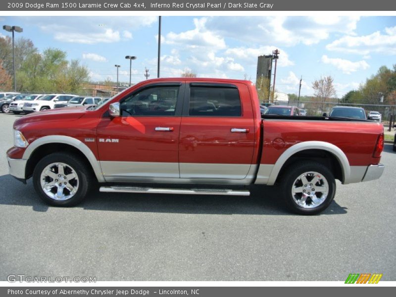 Inferno Red Crystal Pearl / Dark Slate Gray 2009 Dodge Ram 1500 Laramie Crew Cab 4x4