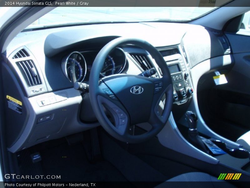 Pearl White / Gray 2014 Hyundai Sonata GLS