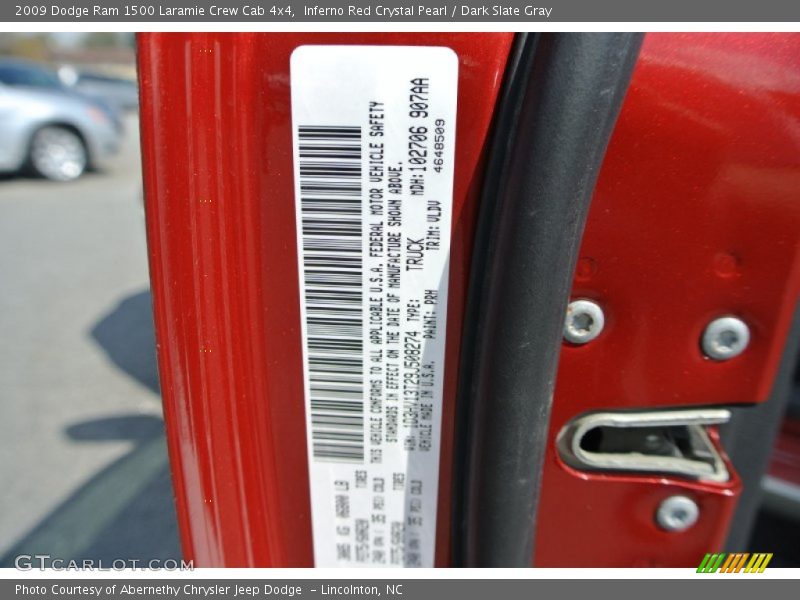 Inferno Red Crystal Pearl / Dark Slate Gray 2009 Dodge Ram 1500 Laramie Crew Cab 4x4