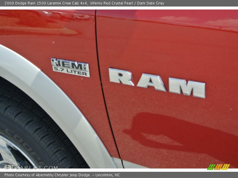 Inferno Red Crystal Pearl / Dark Slate Gray 2009 Dodge Ram 1500 Laramie Crew Cab 4x4