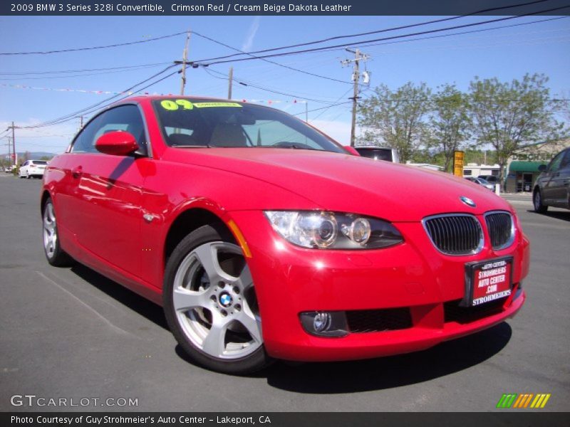 Crimson Red / Cream Beige Dakota Leather 2009 BMW 3 Series 328i Convertible