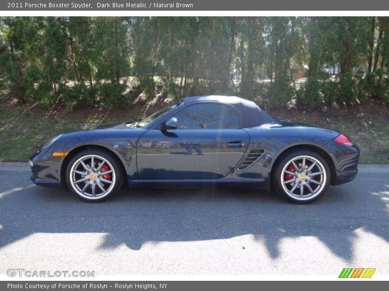 Dark Blue Metallic / Natural Brown 2011 Porsche Boxster Spyder