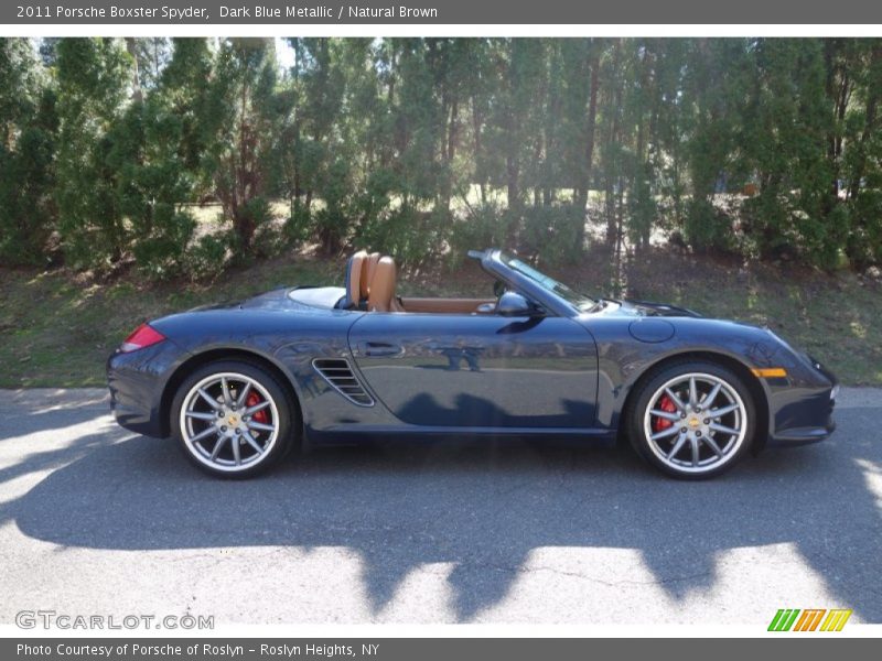 Dark Blue Metallic / Natural Brown 2011 Porsche Boxster Spyder