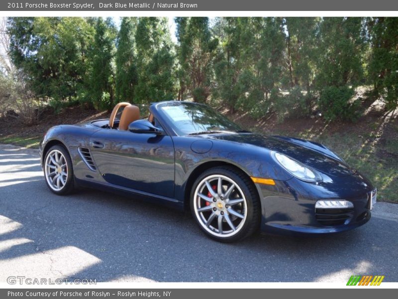 Dark Blue Metallic / Natural Brown 2011 Porsche Boxster Spyder