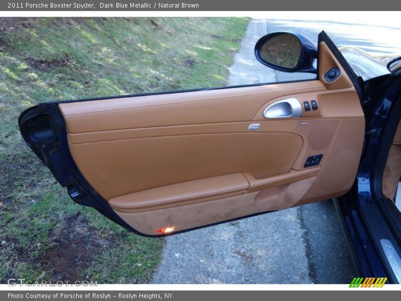 Dark Blue Metallic / Natural Brown 2011 Porsche Boxster Spyder