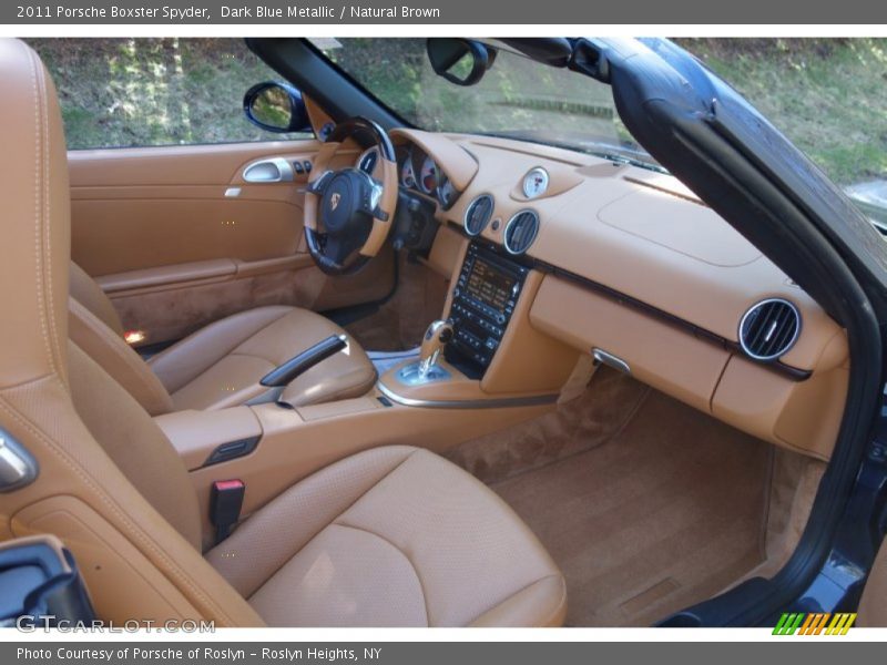 Dark Blue Metallic / Natural Brown 2011 Porsche Boxster Spyder