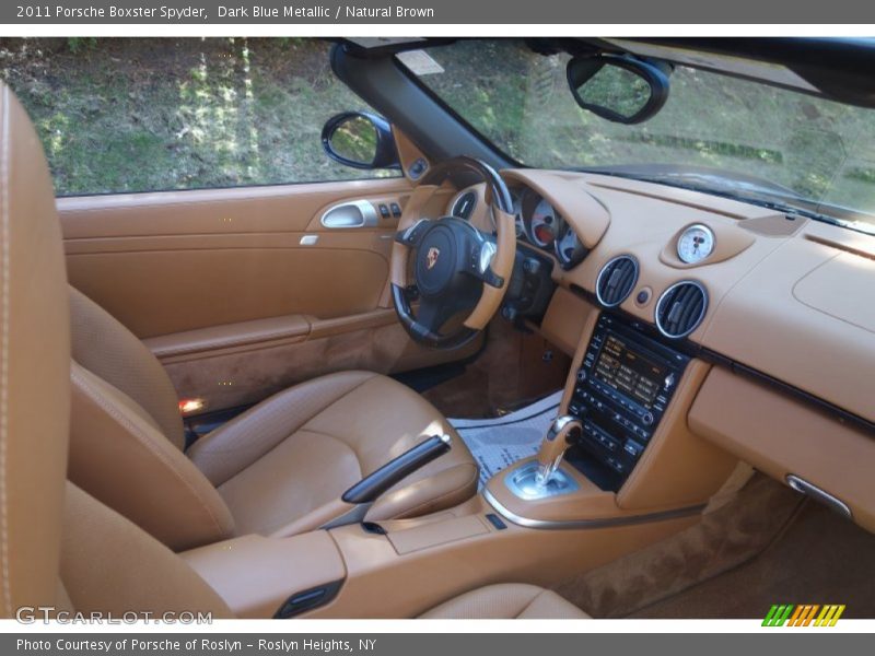 Dark Blue Metallic / Natural Brown 2011 Porsche Boxster Spyder