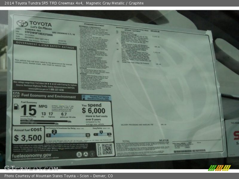 Magnetic Gray Metallic / Graphite 2014 Toyota Tundra SR5 TRD Crewmax 4x4
