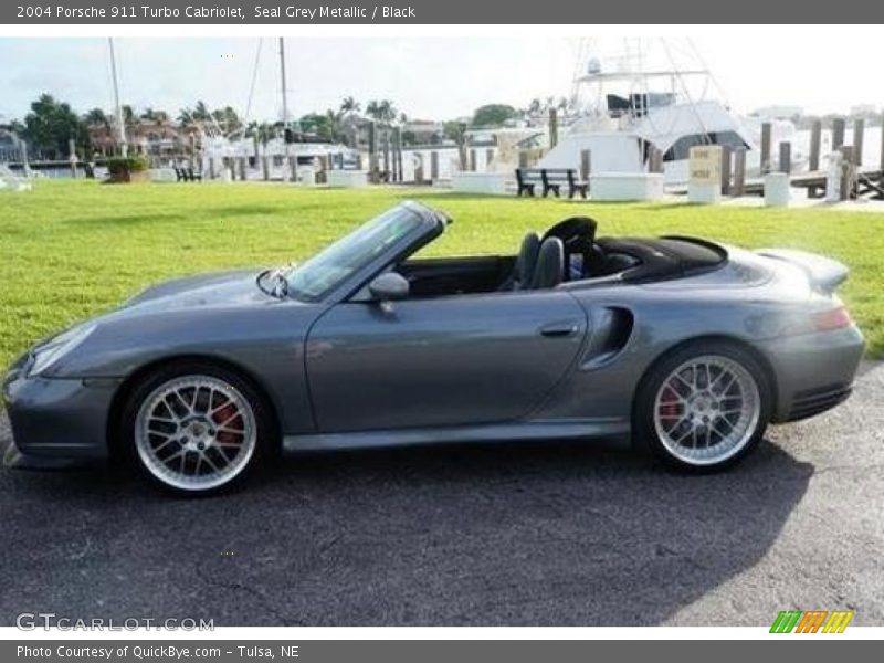 Seal Grey Metallic / Black 2004 Porsche 911 Turbo Cabriolet