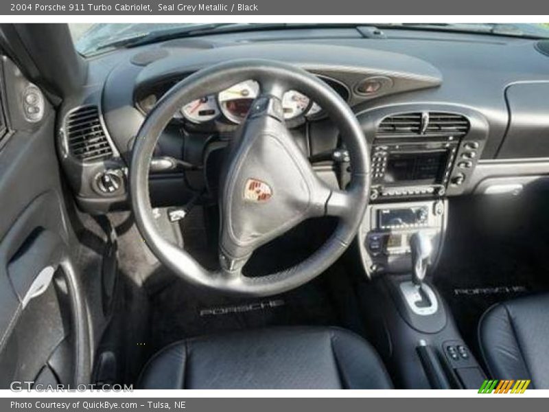 Seal Grey Metallic / Black 2004 Porsche 911 Turbo Cabriolet