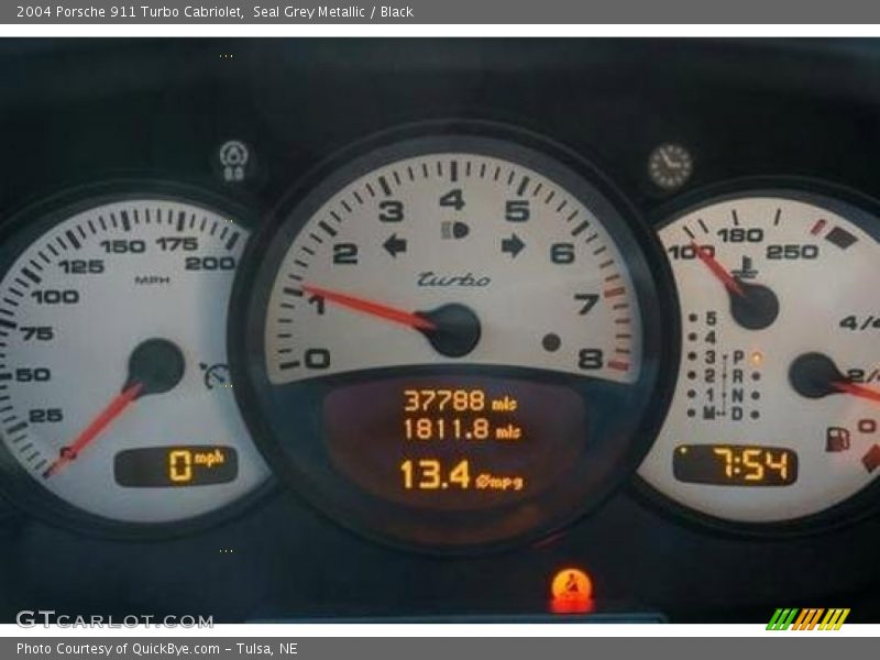 Seal Grey Metallic / Black 2004 Porsche 911 Turbo Cabriolet