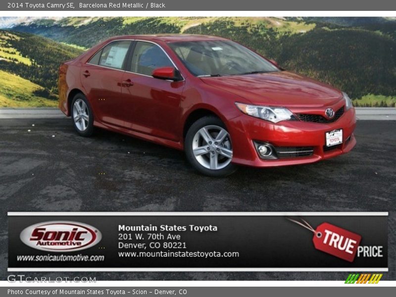 Barcelona Red Metallic / Black 2014 Toyota Camry SE