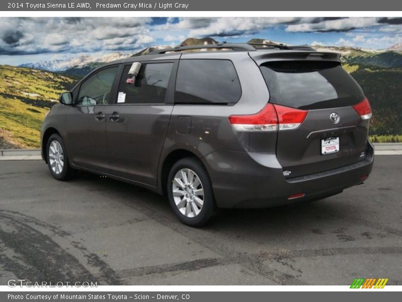 Predawn Gray Mica / Light Gray 2014 Toyota Sienna LE AWD
