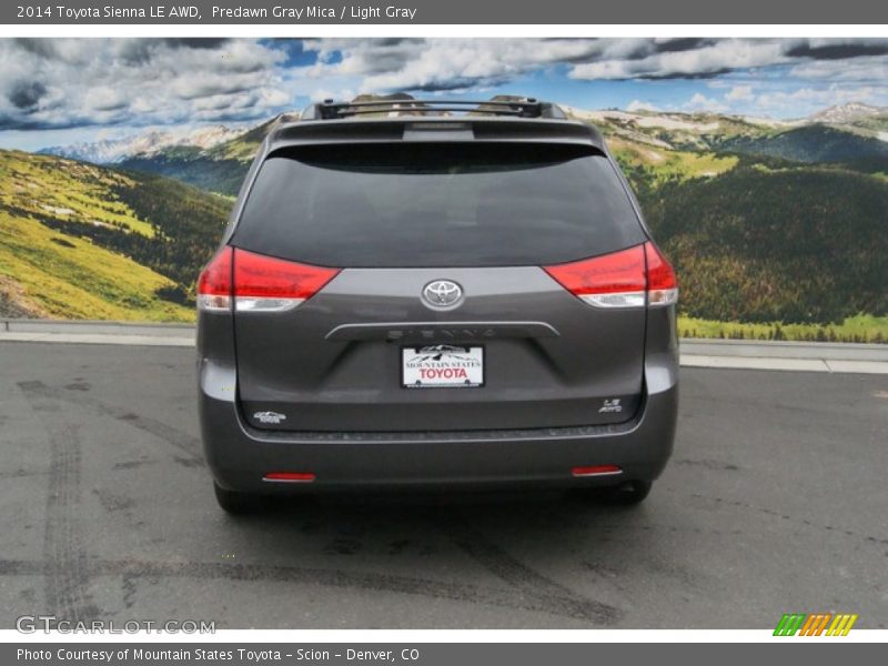 Predawn Gray Mica / Light Gray 2014 Toyota Sienna LE AWD